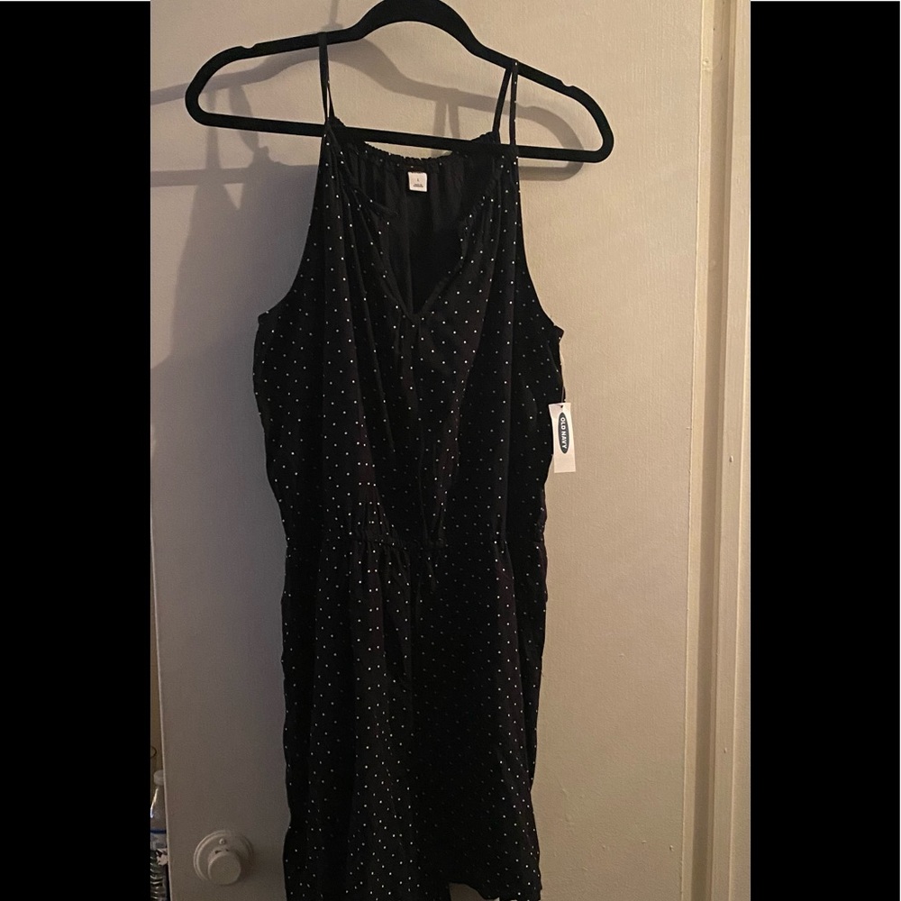 Black Polka-Dot Romper